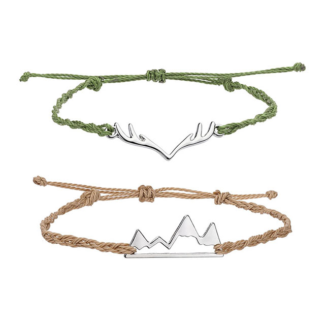 Hirschgeweih Snowy Mountain Range Verstellbare Armbänder