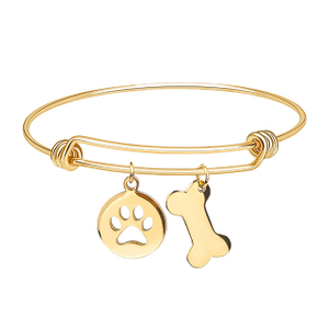 Pfotenabdruck-Schmuck, vergoldetes, erweiterbares Armband, Geschenke für Hundeliebhaber