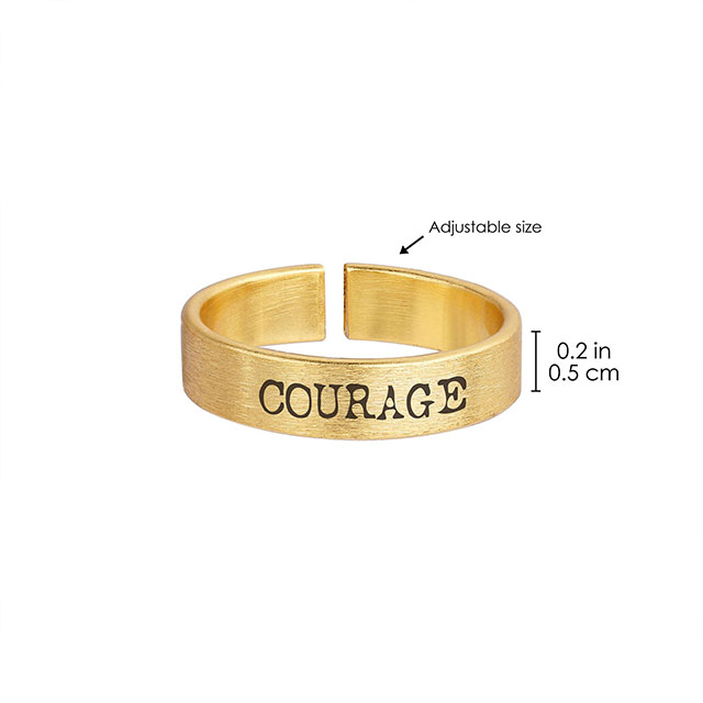 Inspirierender Ring, vergoldet, mit Gravur, individueller inspirierender Ring