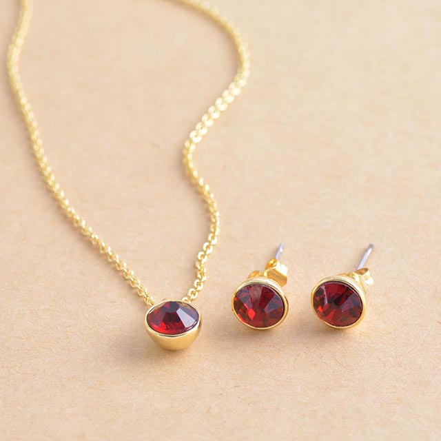 Geburtsstein-Ohrringe für Frauen und Mädchen, hypoallergen, vergoldet, Zirkonia, Edelstein-Ohrstecker, Granat-Amethyst-Ohrringe