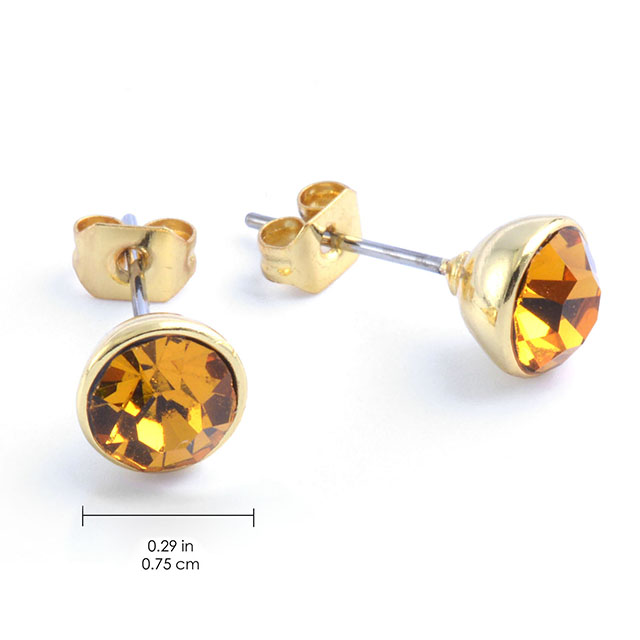 Geburtsstein-Ohrringe für Frauen und Mädchen, hypoallergen, vergoldet, Zirkonia, Edelstein-Ohrstecker, Granat-Amethyst-Ohrringe