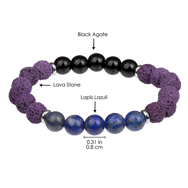 Lavastein-Perlen-Aromatherapie-ätherisches Öl-Edelstein-Stretch-Tigerauge-Türkis-Perlenarmband 