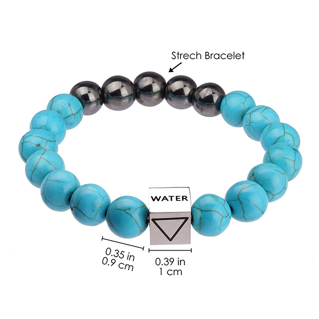 Edelstein-Perlen-Armbänder für Damen, 4-Elemente-Würfel-Kristallstein-Perlen-Stretch-Armbänder 