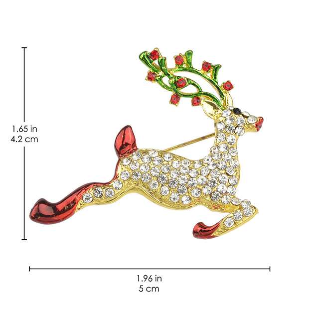 Modischer Weihnachtsschmuck, Weihnachtsgeschenke, bunte Emaille-Brosche mit niedlichem Hirsch 