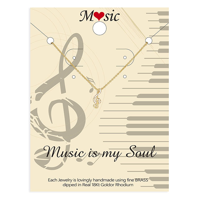 Halskette mit Musiknoten-Anhänger, Zirkonia, Musiknoten-Schmuck, Geschenke 