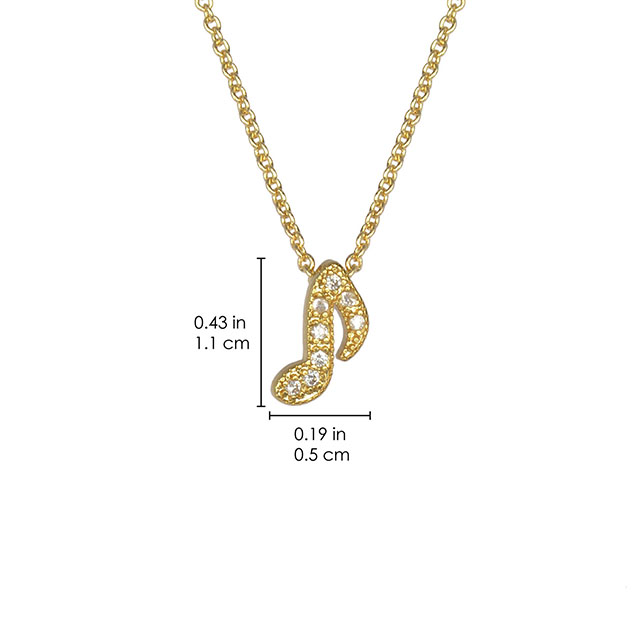 Halskette mit Musiknoten-Anhänger, Zirkonia, Musiknoten-Schmuck, Geschenke 