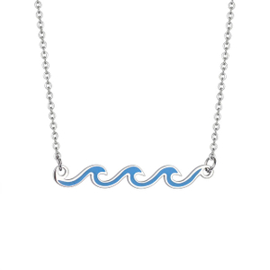 Wellen-Halskette, vergoldet, versilbert, Meereswellen-Halskette, zierliche Strand-Halsketten für Frauen, Teenager, Mädchen, Surfer-Schmuck, Geschenke, Boho-Sommer-Halskette