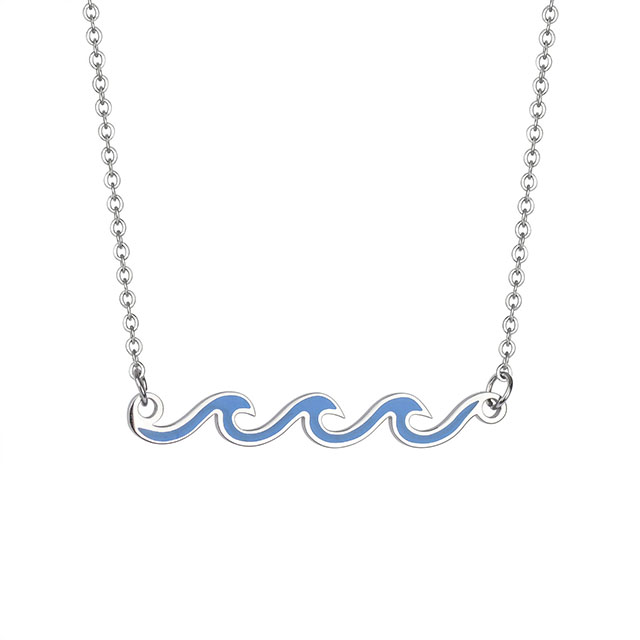 Wellen-Halskette, vergoldet, versilbert, Meereswellen-Halskette, zierliche Strand-Halsketten für Frauen, Teenager, Mädchen, Surfer-Schmuck, Geschenke, Boho-Sommer-Halskette