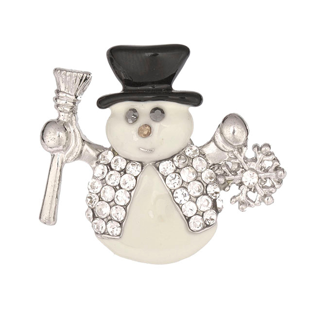 Weihnachts-Schneemann-Brosche für Damen und Mädchen, Kristall-Strass-Perlen-Emaille-Weihnachtsbroschen und Anstecknadeln, niedliche modische Broschennadeln, Weihnachtsschmuck, Party, Urlaubsgeschenke