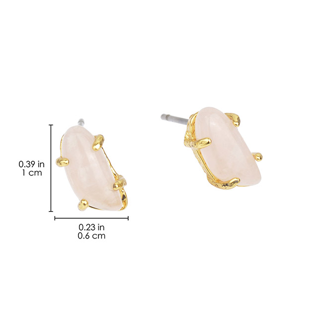 Edelstein-Ohrstecker für Damen und Mädchen, hypoallergen, silbervergoldet, Katzenaugen-Stein, weißer Howlith, Türkis, Rosenquarz, Ohrringe für Damen, Modeschmuck, Geschenk