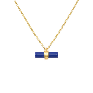 Edelstein-Halskette, säulenförmig, rechteckig, Türkis, Lapislazuli, Schmuck für Mädchen