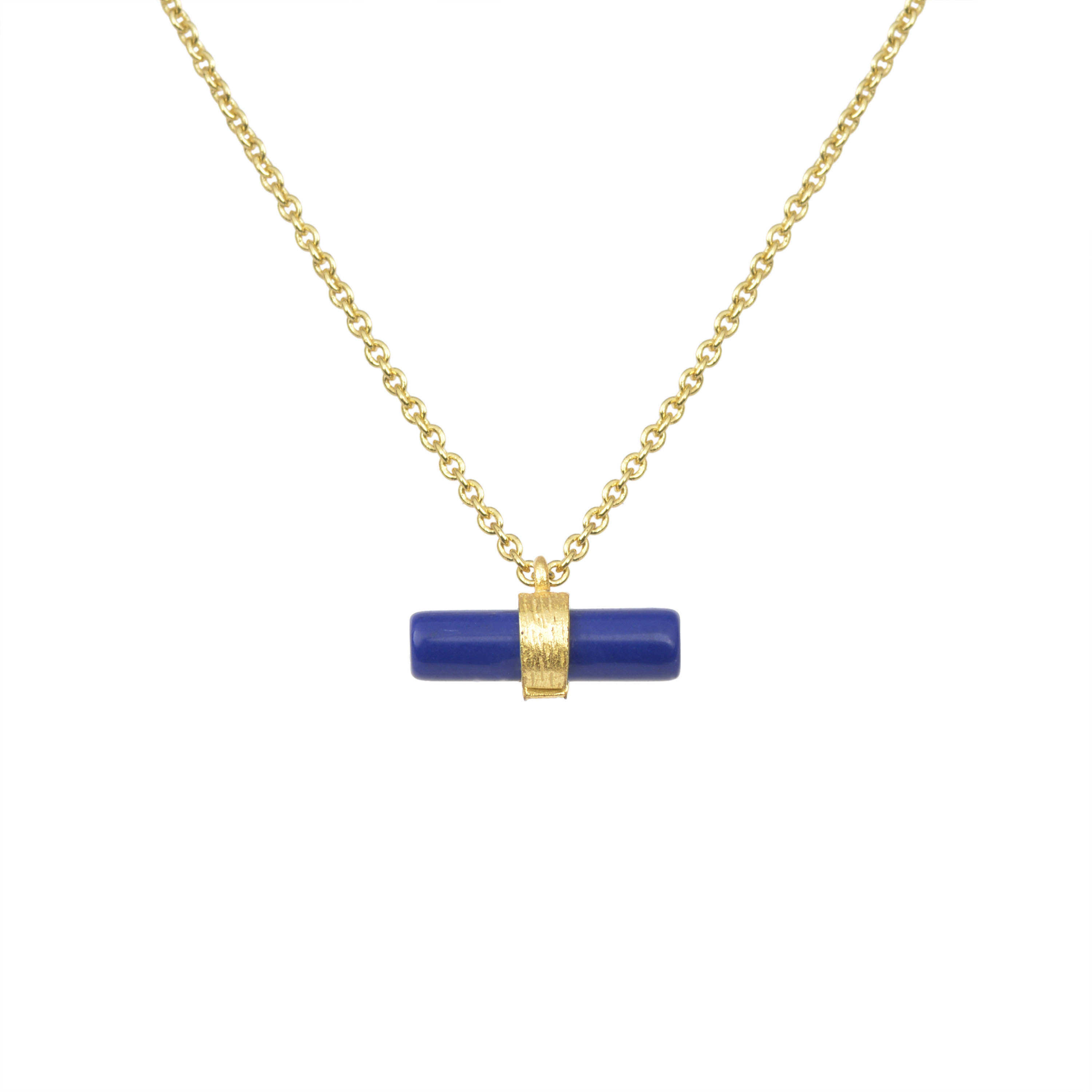 Edelstein-Halskette, säulenförmig, rechteckig, Türkis, Lapislazuli, Schmuck für Mädchen