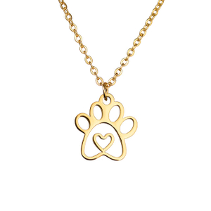 Hundepfoten-Halskette, niedliche Tier-Halskette, zierliche Pfotenabdruck-Anhänger-Halskette, Gedenk-Halskette mit Hundemotiv, Schmuck für Frauen und Mädchen, Haustierliebhaber, Geschenke für Hundemütter 