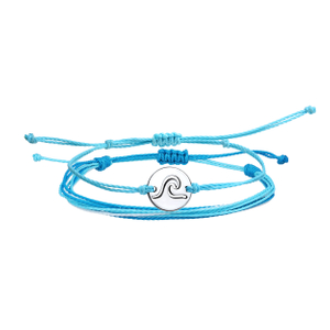 Doppellagige, verstellbare Sommerarmbänder mit Meereswellen-Charm 