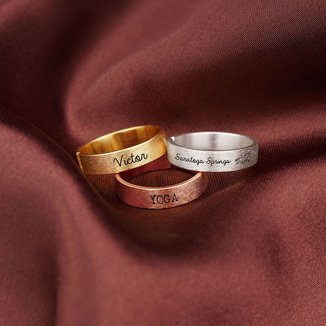 Inspirierender Ring, vergoldet, mit Gravur, individueller inspirierender Ring