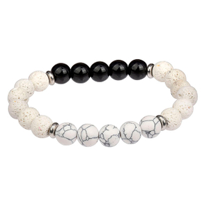 Lavastein-Perlen-Aromatherapie-ätherisches Öl-Edelstein-Stretch-Tigerauge-Türkis-Perlenarmband 