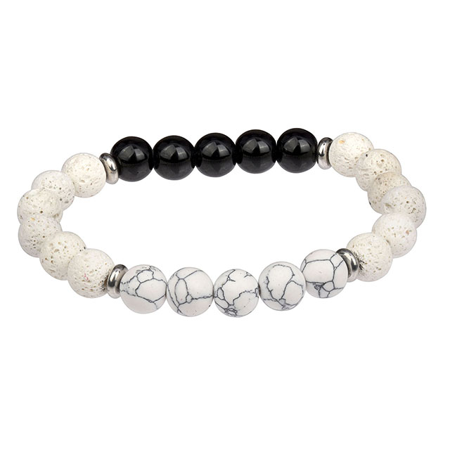 Lavastein-Perlen-Aromatherapie-ätherisches Öl-Edelstein-Stretch-Tigerauge-Türkis-Perlenarmband 