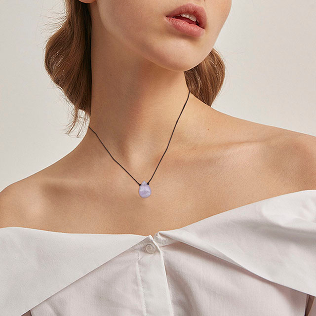 Verstellbare schwarze Seilschnur, Edelstein-Halskette, Kristalle, Heilsteine, Schmuck, Geschenk