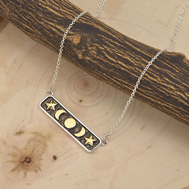 Mondphasen-Halskette für Frauen, versilberte Mond-Halskette, Bar-Halsketten, Mond-Anhänger-Halskette, Charm-Mond-Schmuck, Geburtstagsgeschenke 