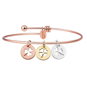 Vierblättriges Kleeblatt-Armband, Glückskleeblatt-Anhänger, Charm-Armreif, Glaube, Hoffnung, Liebe, Glücksarmband für Frauen und Mädchen, personalisiertes Schmuckgeschenk