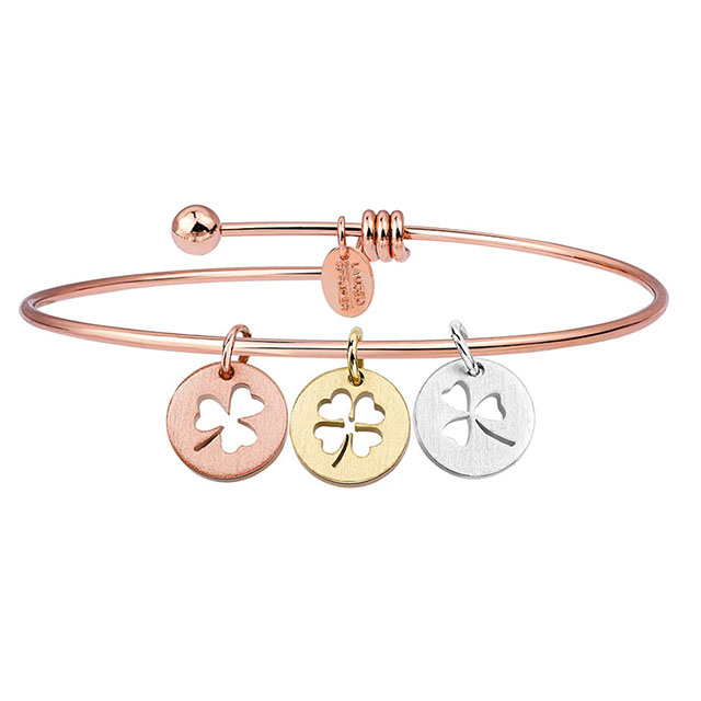 Vierblättriges Kleeblatt-Armband, Glückskleeblatt-Anhänger, Charm-Armreif, Glaube, Hoffnung, Liebe, Glücksarmband für Frauen und Mädchen, personalisiertes Schmuckgeschenk