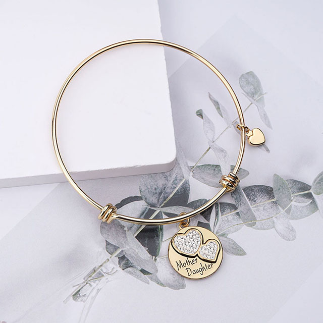 Mama-Armbänder für Frauen, vergoldete, versilberte Armreifen mit Herzanhängern, Schmuck, Geschenke für Mama von Tochter, Sohn, Kindern, Muttertag, Mama-Geburtstagsgeschenke