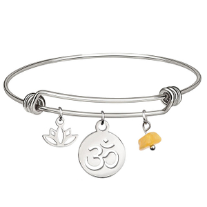 Lotusblüten-Charm, erweiterbarer Edelstahl-Chakra-Stein, Yoga-Armbänder, spiritueller Schmuck 