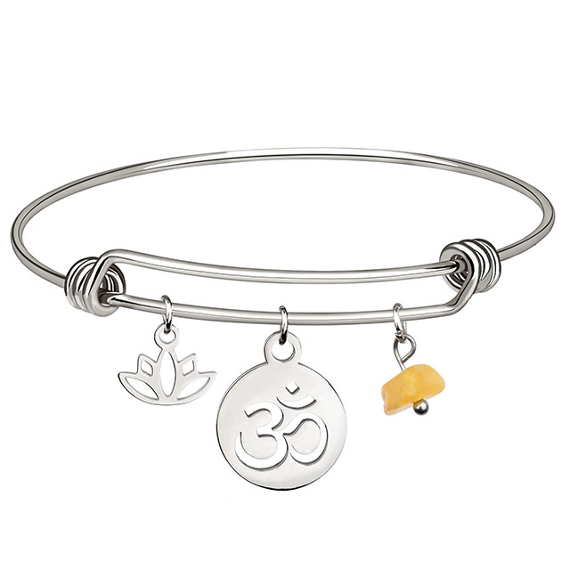 Lotusblüten-Charm, erweiterbarer Edelstahl-Chakra-Stein, Yoga-Armbänder, spiritueller Schmuck 