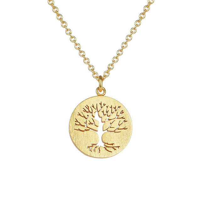 Baum des Lebens-Halskette für Frauen, vergoldet, versilbert, Baum des Lebens-Halskette, Anhänger, Stammbaum, Schmuck für Frauen, Mädchen, Mutter, Ehefrau, Freundin, Halsketten 