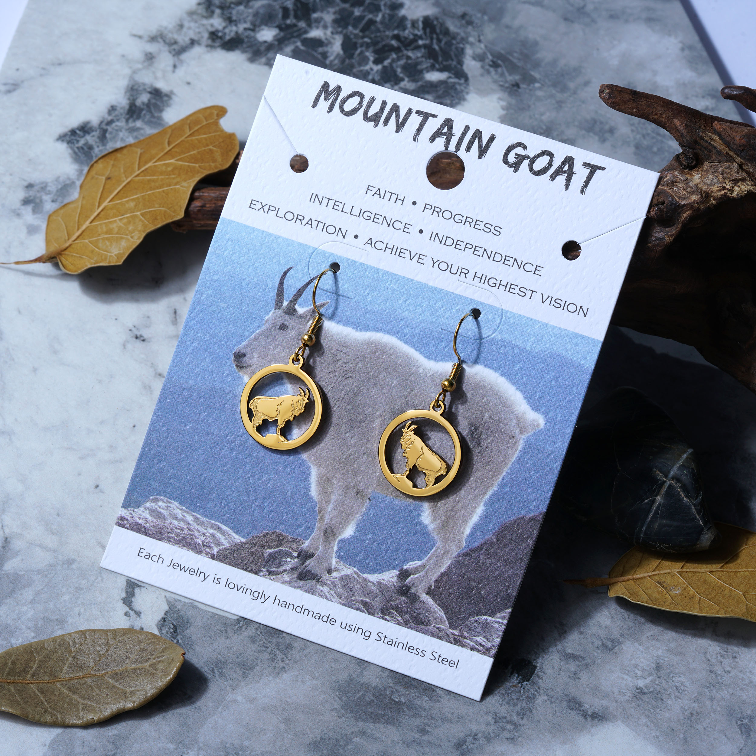 Animal Cutouts Charm Bär Elch Ziege Hirsch Elch Ohrring