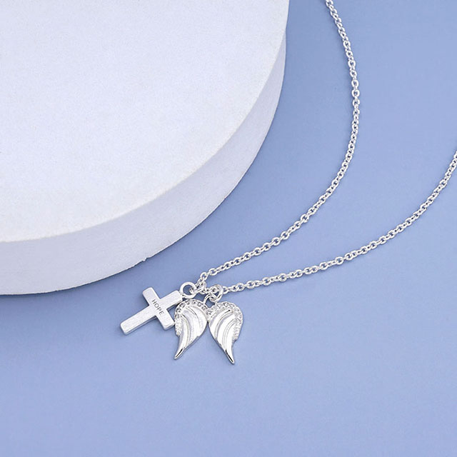 Herz-Kreuz-Halsketten-Anhänger, Glaube, Gebet, Anhänger, christlich, religiös, Geburtstag, Weihnachten, Schmuck 
