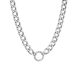 Edelstahl-Halsketten, kubanische Kette, Halskette für Damen, großer, klobiger Halsreif 