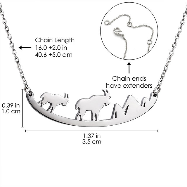 Süße Elch Elch Bär Wolf Tier Berg und Baum Anhänger gebogene Bar Halskette 