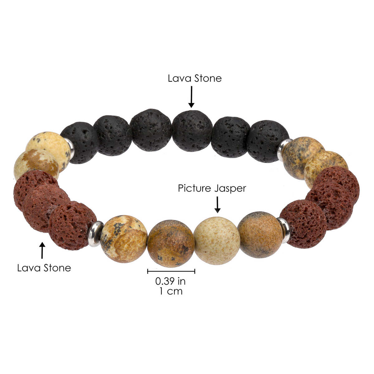 Armbänder mit Aromatherapie und ätherischen Ölen, Lavasteinbild, Jaspis