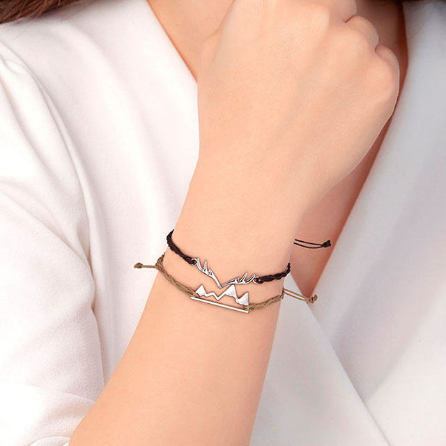 Hirschgeweih Snowy Mountain Range Verstellbare Armbänder