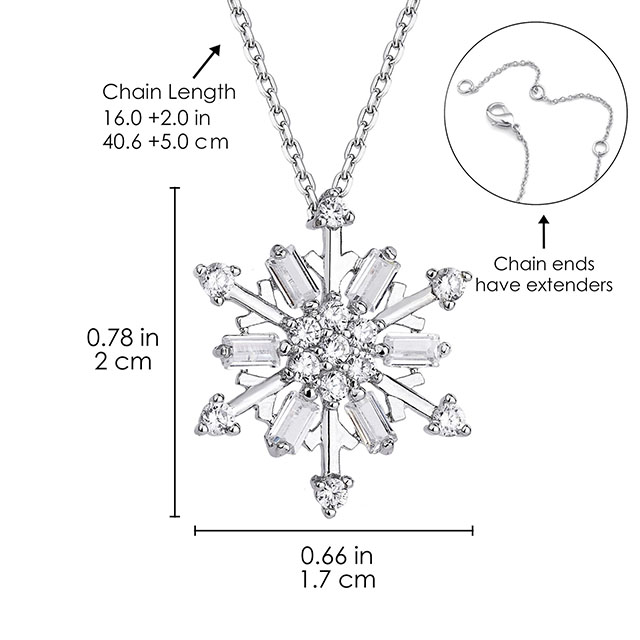 Luxuriöse elegante Damen-Halskette mit Zirkon-Weihnachtsschneeflocken-Anhänger 