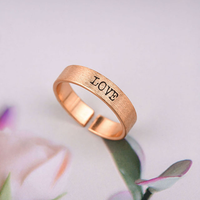 Inspirierender Ring, vergoldet, mit Gravur, individueller inspirierender Ring