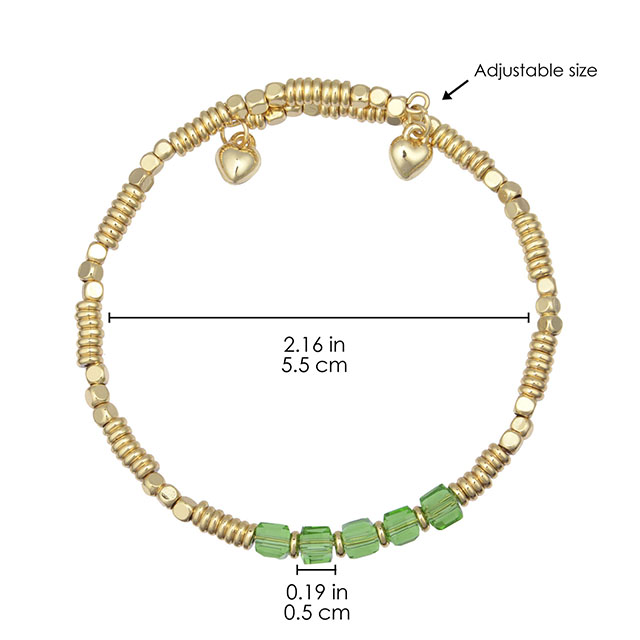 Zierliche 18 Karat vergoldete Perlenarmbänder für Frauen, stapelbare Kristall-Edelstein-Perlen-Stretch-Armbänder für Frauen und Mädchen, Schmuckgeschenk