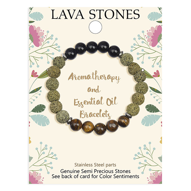 Lavastein-Perlen-Aromatherapie-ätherisches Öl-Edelstein-Stretch-Tigerauge-Türkis-Perlenarmband 