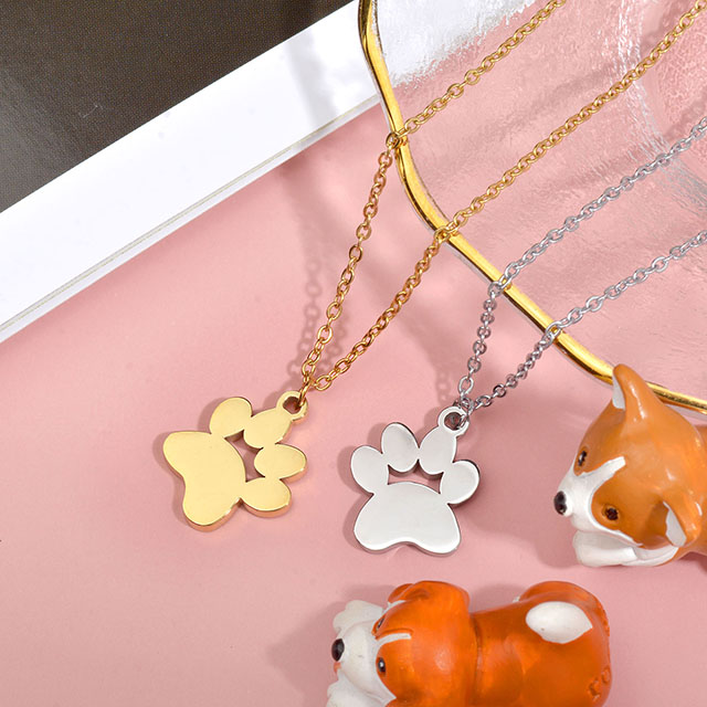 Hundepfoten-Halskette, niedliche Tier-Halskette, zierliche Pfotenabdruck-Anhänger-Halskette, Gedenk-Halskette mit Hundemotiv, Schmuck für Frauen und Mädchen, Haustierliebhaber, Geschenke für Hundemütter 
