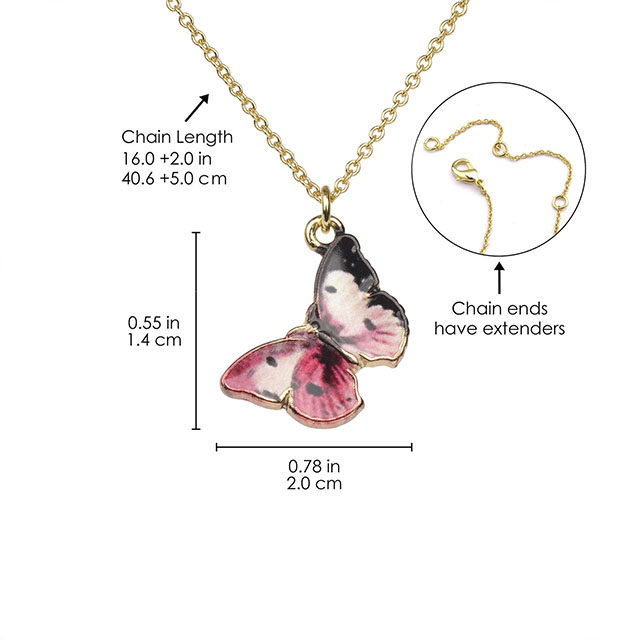 Bunte Schmetterlings-Halskette, handbemalte Schmetterlings-Halsketten für Frauen, zierliche niedliche Schmetterlings-Charm-Schmuck-Anhänger-Halskette für Frauen-Geschenke