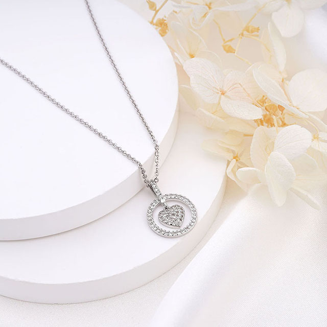 Herz-Halskette mit kubischem Zirkonia für Damen, Silber vergoldet, zierliche Halskette mit Unendlichkeits-Liebes-Herz-Anhänger für Freundin, Ehefrau, Mädchen, Geburtstag, Valentinstag, Muttertag, Geschenk, Schmuck