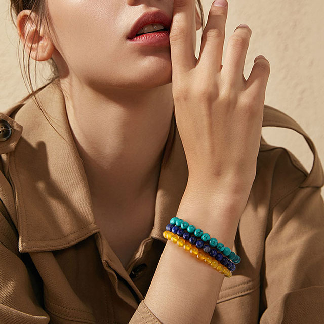 Großhandel: Achat-Rosenquarz-Türkis-verstellbare Bolo-Kristall-Edelstein-Perlenarmbänder 