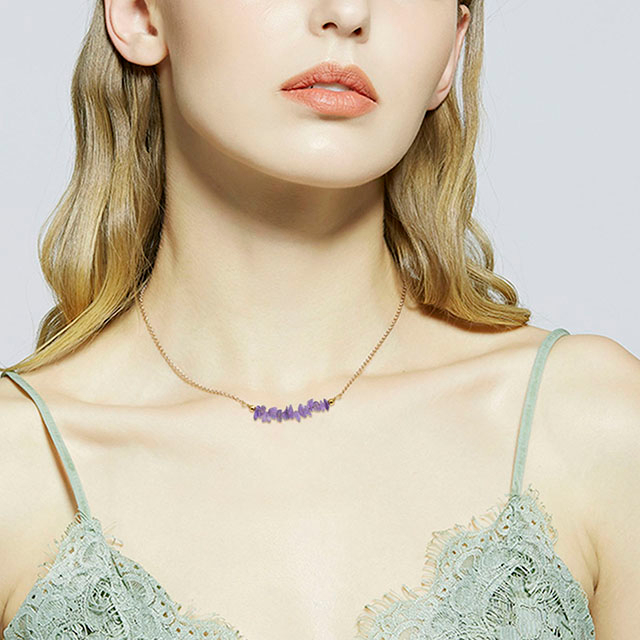 Vergoldete oder versilberte zierliche Edelstein-Barren-Halsketten für Damen 