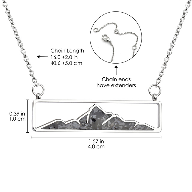 Edelstein-Berg-Halskette für Damen, türkisfarbene Trommelsplitter-Anhänger-Halskette, zierliche Bergkette-Bar-Halsketten