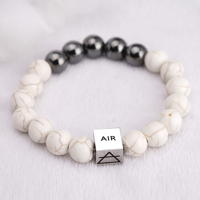 Edelstein-Perlen-Armbänder für Damen, 4-Elemente-Würfel-Kristallstein-Perlen-Stretch-Armbänder 