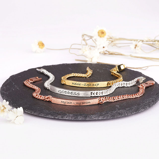 Inspirierendes Armband, vergoldet, versilbert, personalisierte Gravur, individuelles inspirierendes Armband