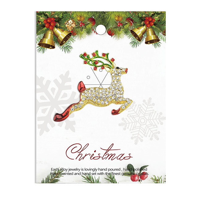 Modischer Weihnachtsschmuck, Weihnachtsgeschenke, bunte Emaille-Brosche mit niedlichem Hirsch 