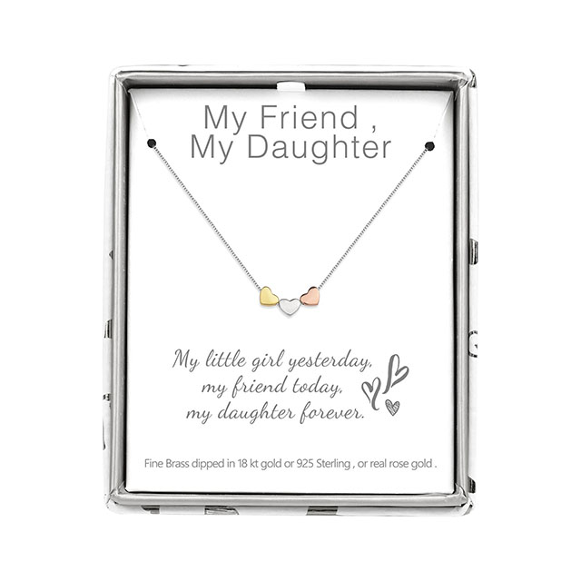 Tochter-Halskette von Mutter Vater zu meiner Tochter-Kette mit inspirierendem Liebes-Herz-Anhänger, Charm-Halskette, Geburtstagsgeschenke von Mama oder Papa