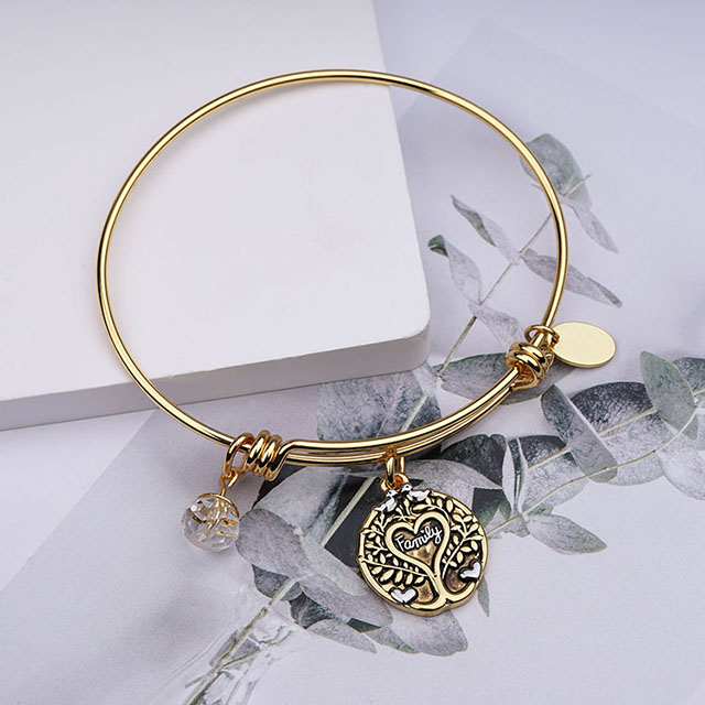  Stammbaum-Armband für Frauen, Antik-Gold, versilbert, „All Things Grow with Love“-Armreif, Perlen-Charm-Familienarmbänder für Mutter, Tochter, Ehefrau, Schwester, Schmuckgeschenk